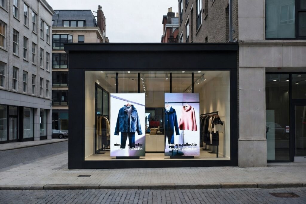 lcd etalage led scherm kledingzaak