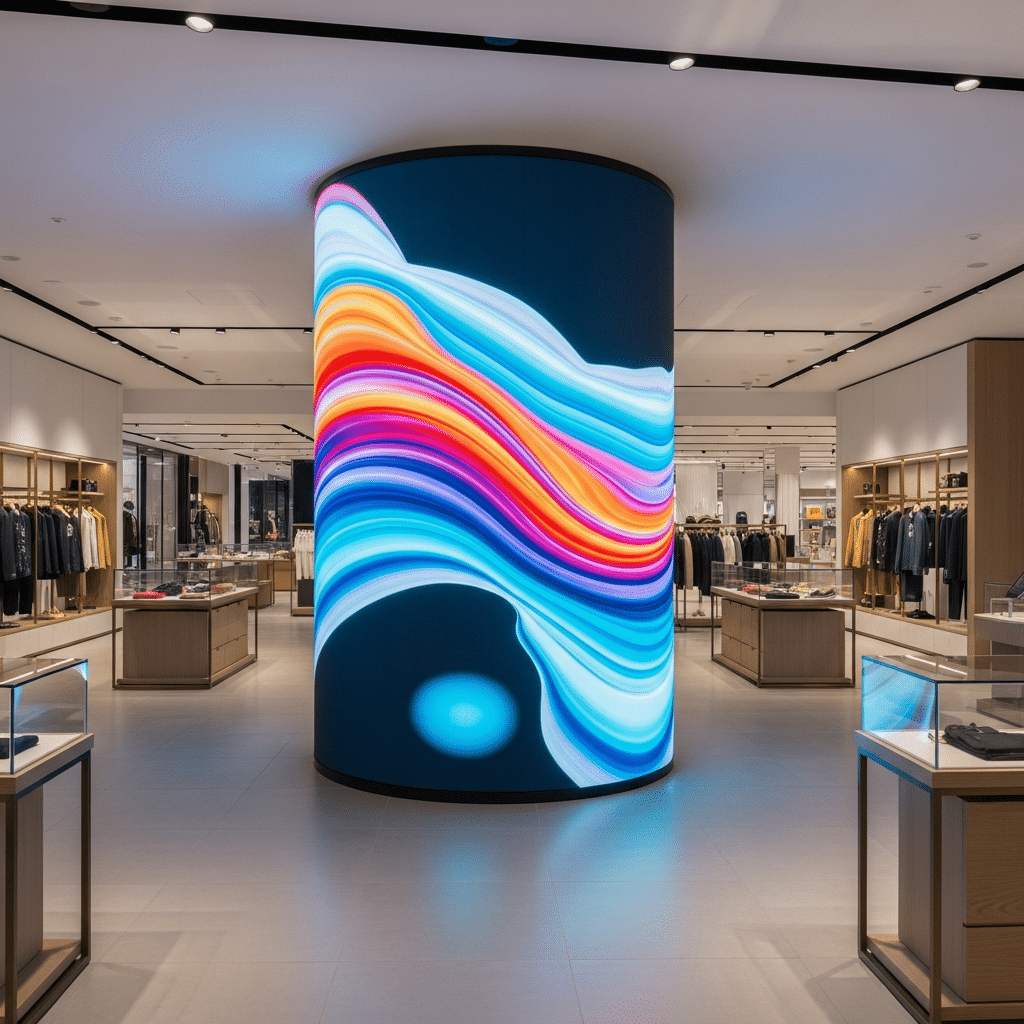 LED scherm rond paal